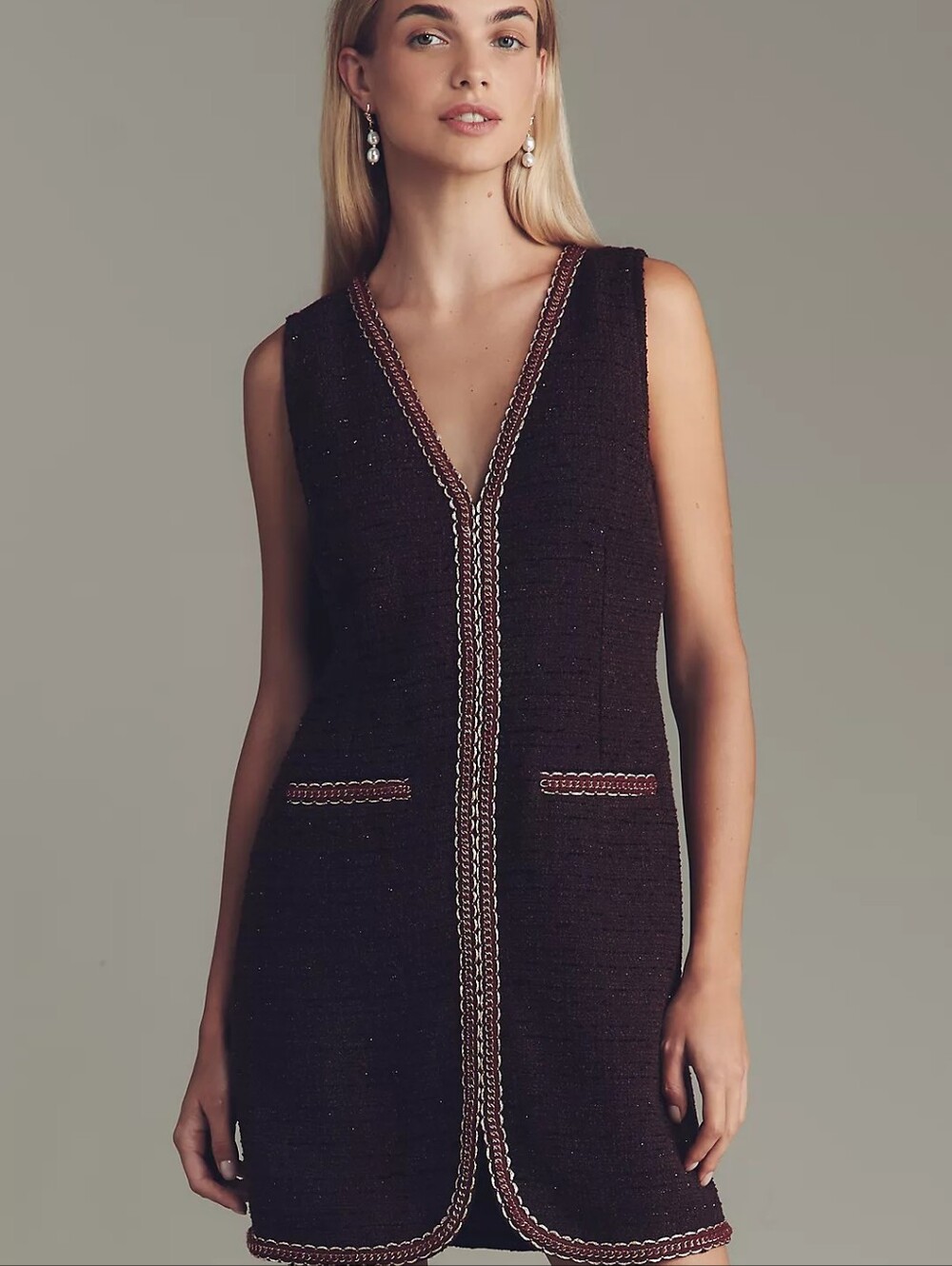 Walter Baker Evie Dress Bordeaux Tweed